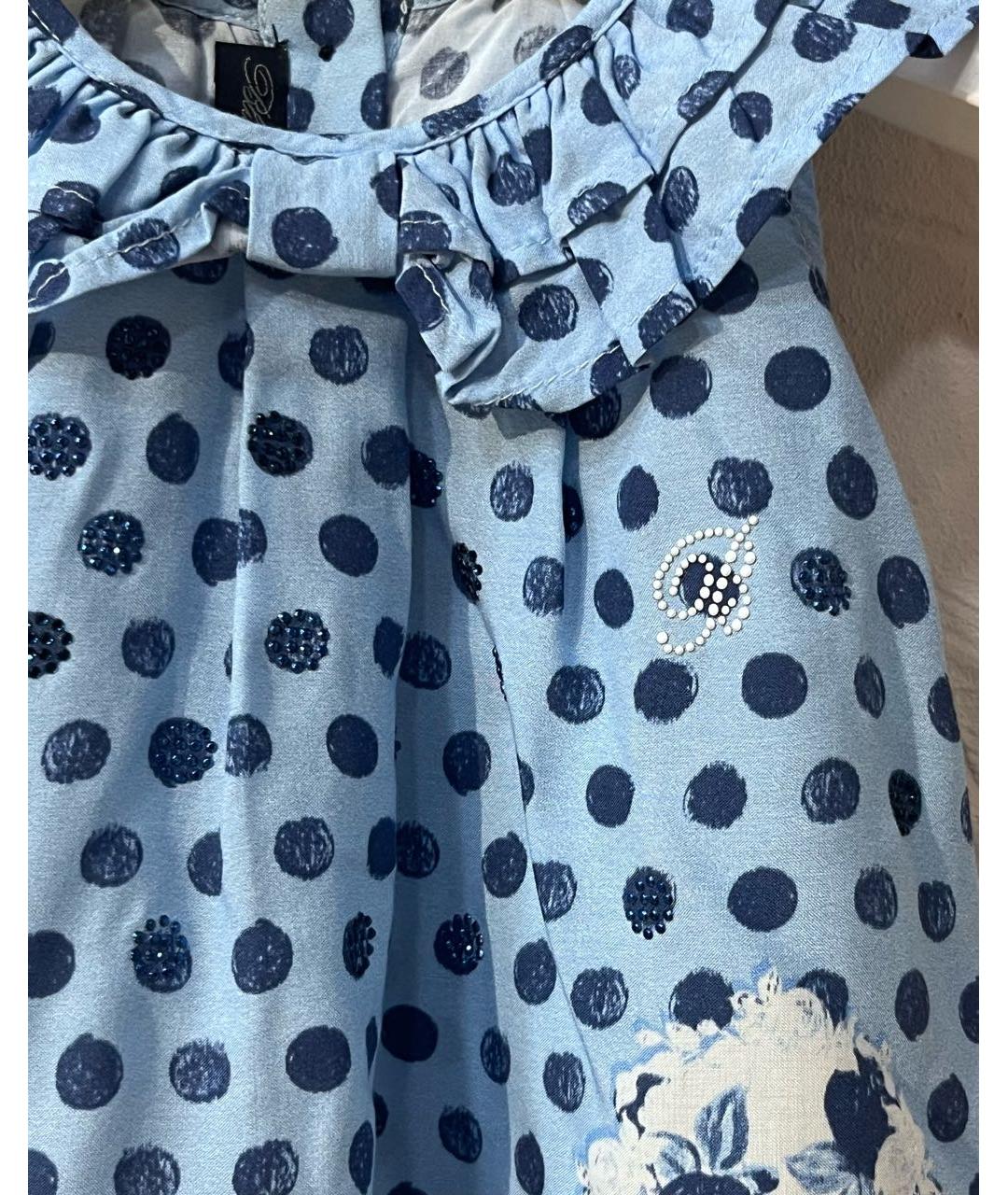 BLUMARINE Голубая вискозная блузка для девочек, фото 2