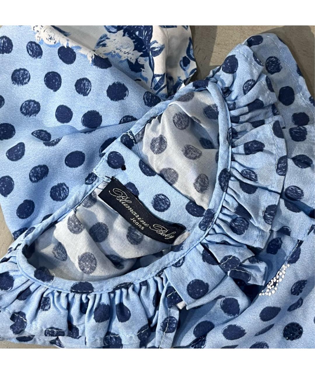 BLUMARINE Голубая вискозная блузка для девочек, фото 4