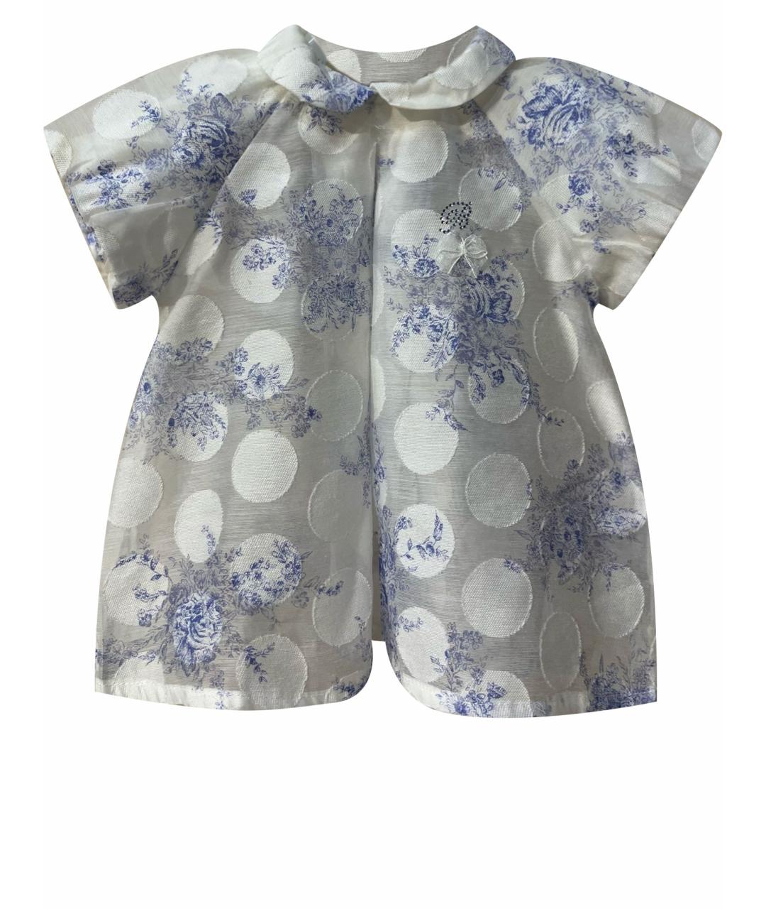 BLUMARINE BABY Белая вискозная блузка для девочек, фото 1