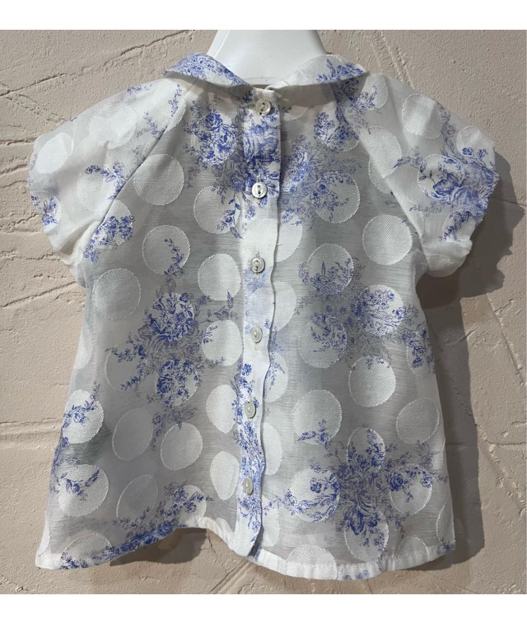 BLUMARINE BABY Белая вискозная блузка для девочек, фото 5