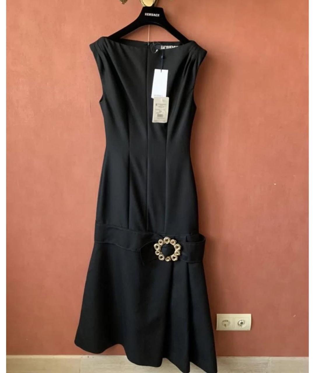 JACQUEMUS Черное шерстяное повседневное платье, фото 5