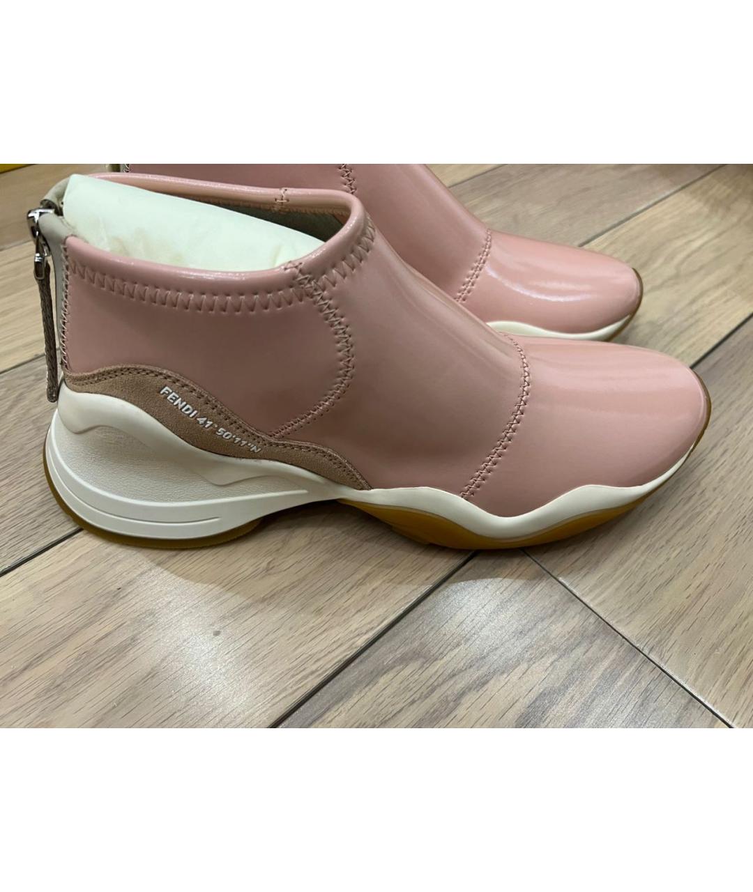 FENDI Розовые ботинки из лакированной кожи, фото 6