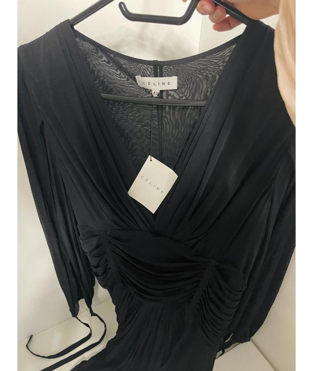 CELINE PRE-OWNED Черное вискозное вечернее платье, фото 3