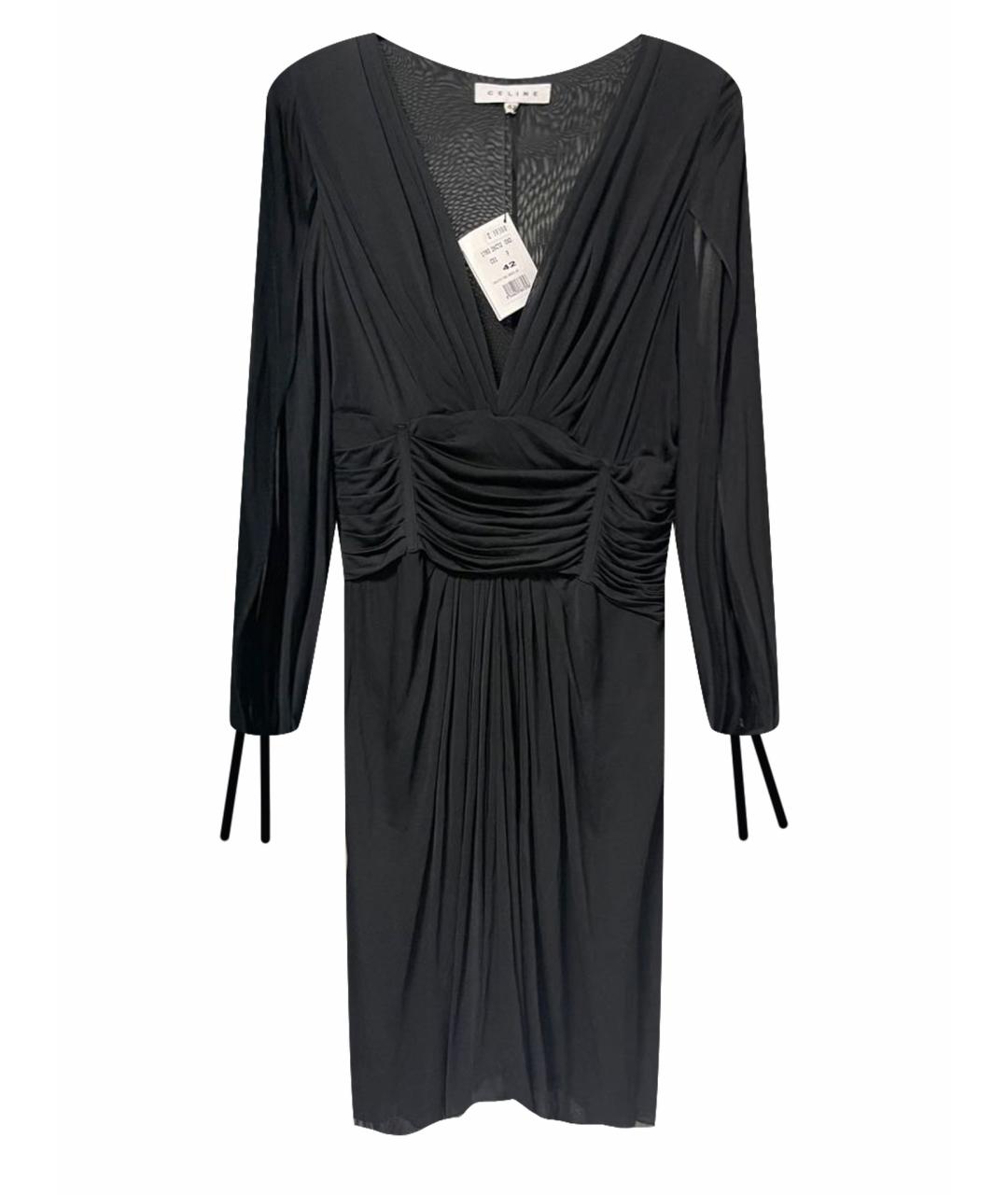 CELINE Черное вискозное вечернее платье, фото 1