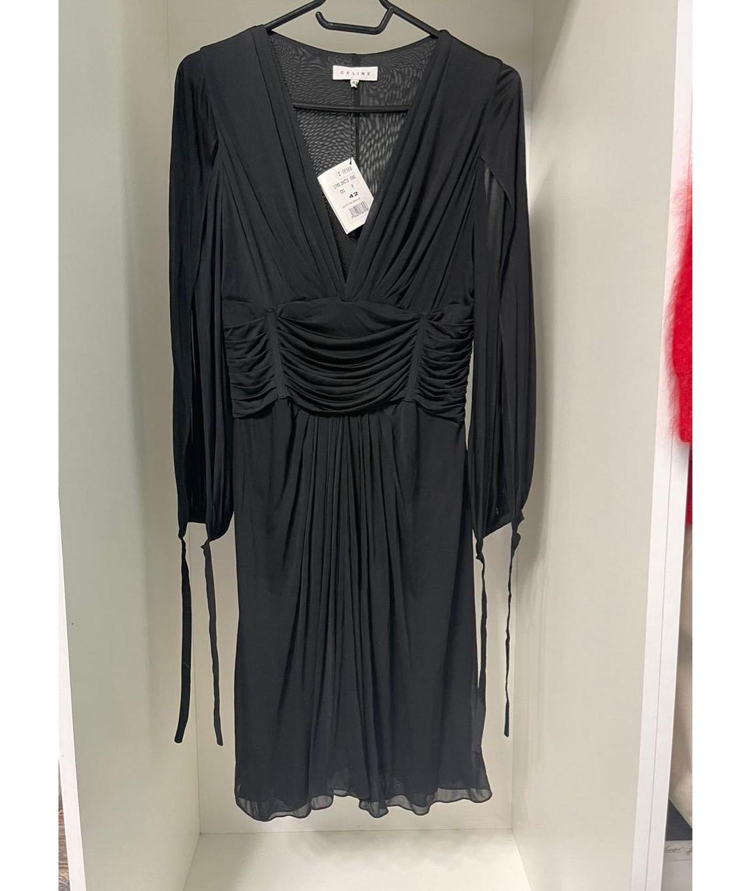 CELINE PRE-OWNED Черное вискозное вечернее платье, фото 7