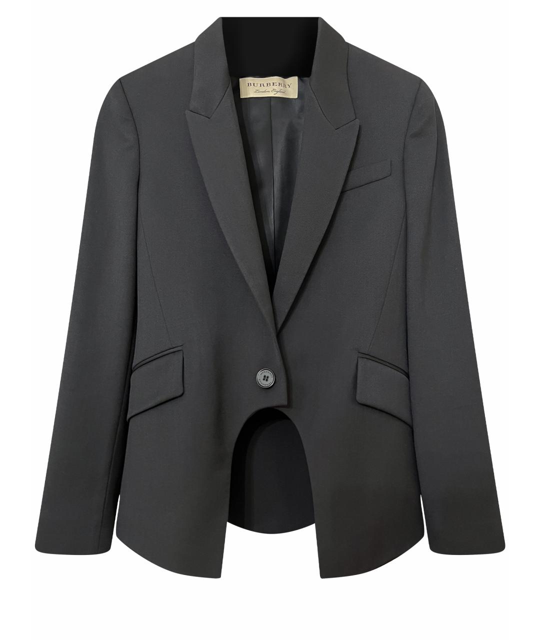 BURBERRY Черный шерстяной жакет/пиджак, фото 1