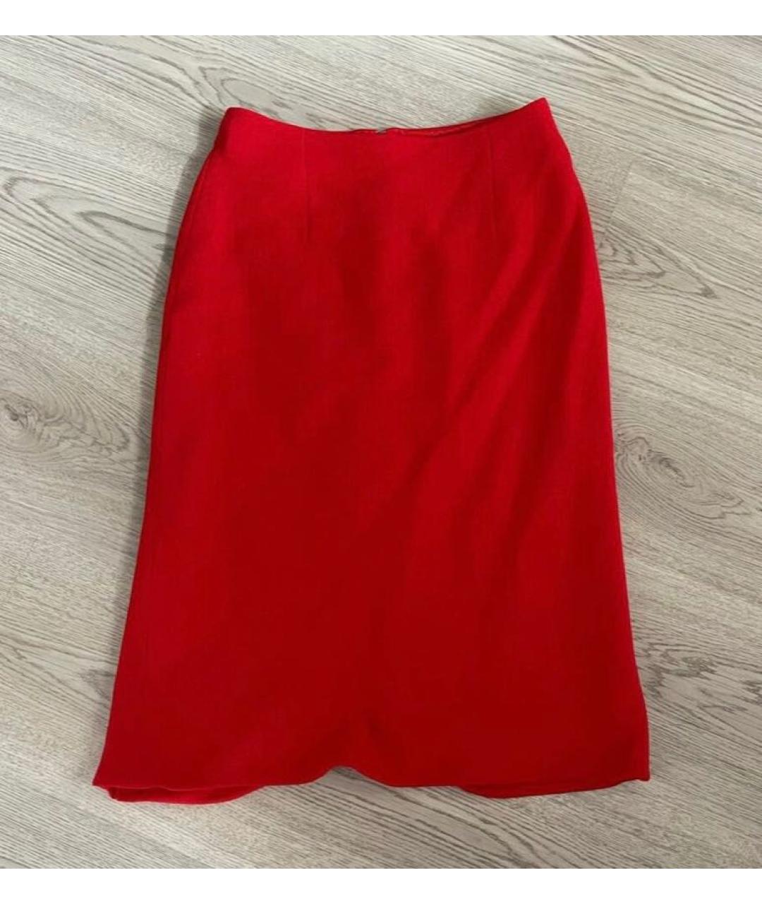 CHRISTIAN DIOR PRE-OWNED Красная шелковая юбка миди, фото 3