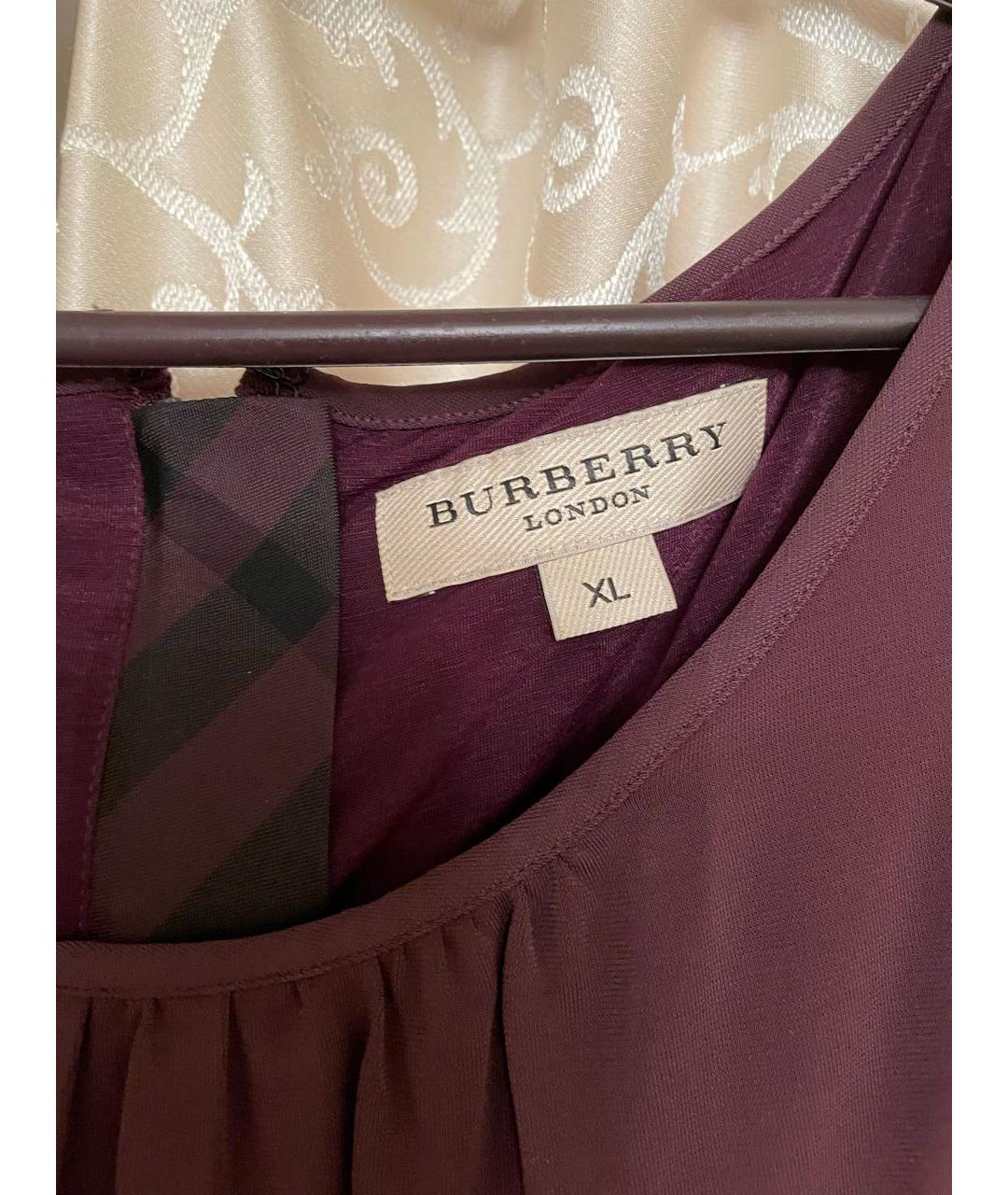 BURBERRY Фиолетовое вискозное платье, фото 3