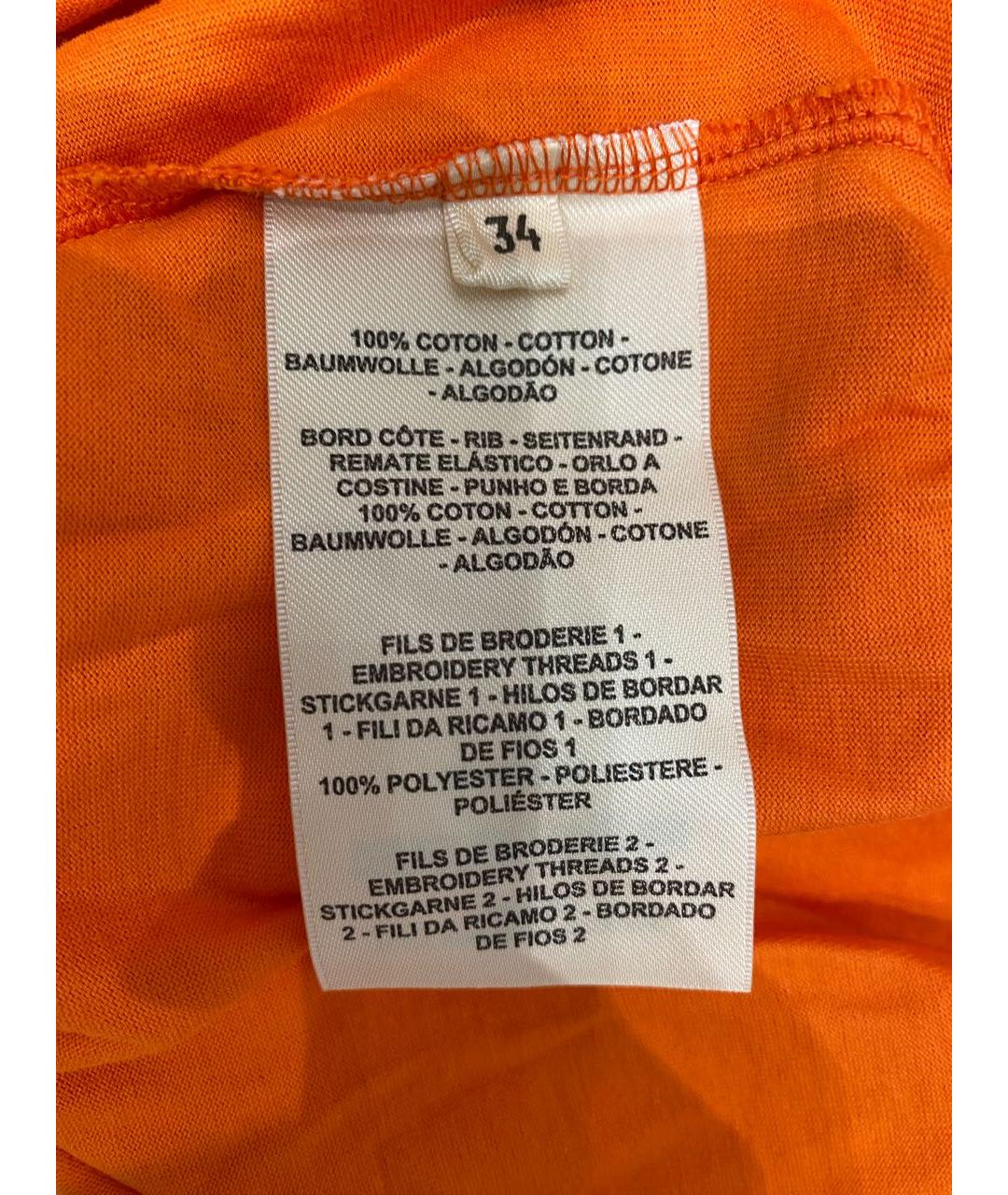 HERMES PRE-OWNED Оранжевая хлопковая футболка, фото 8