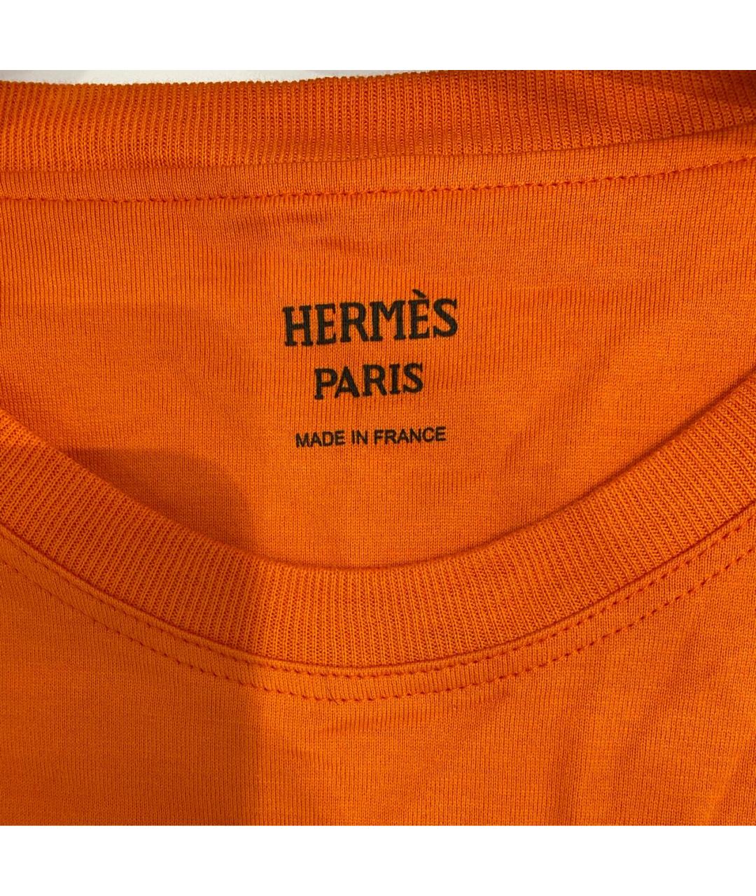 HERMES PRE-OWNED Оранжевая хлопковая футболка, фото 7