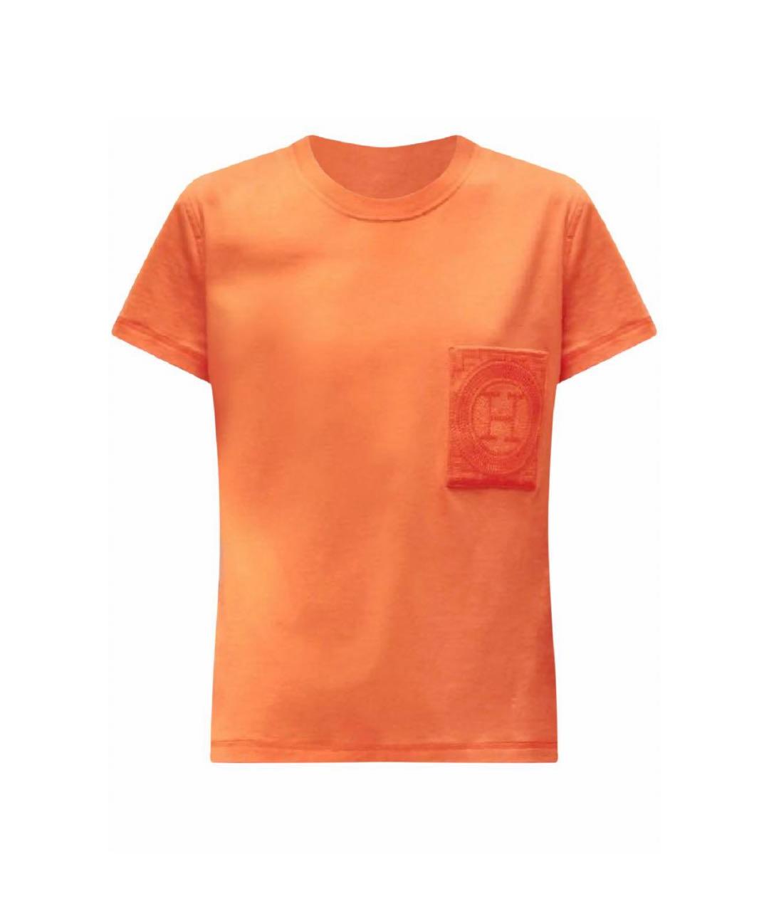 HERMES PRE-OWNED Оранжевая хлопковая футболка, фото 1