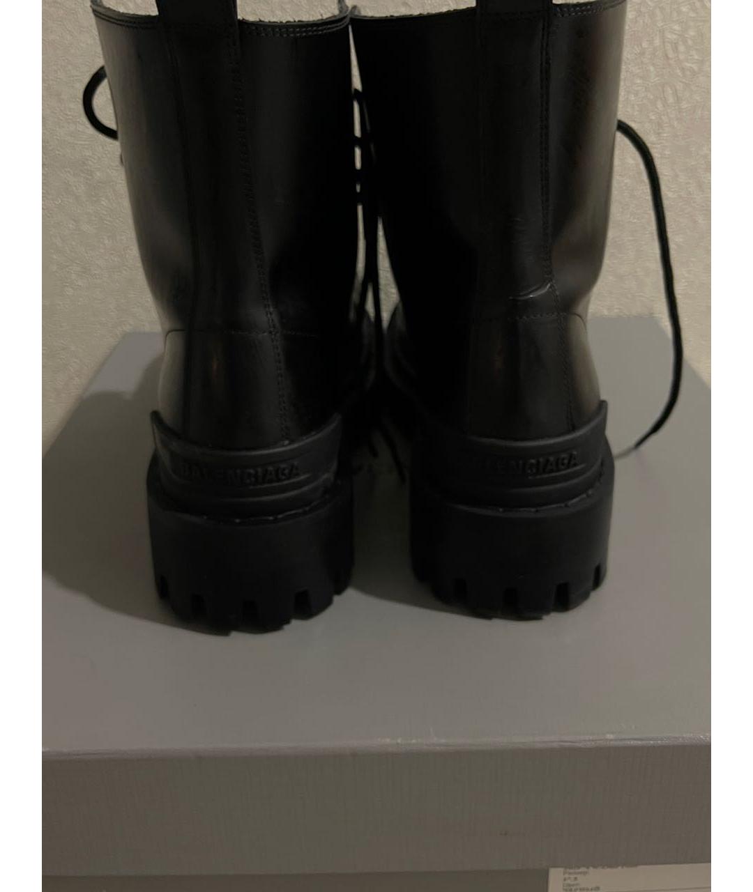 BALENCIAGA Черные кожаные ботинки, фото 4