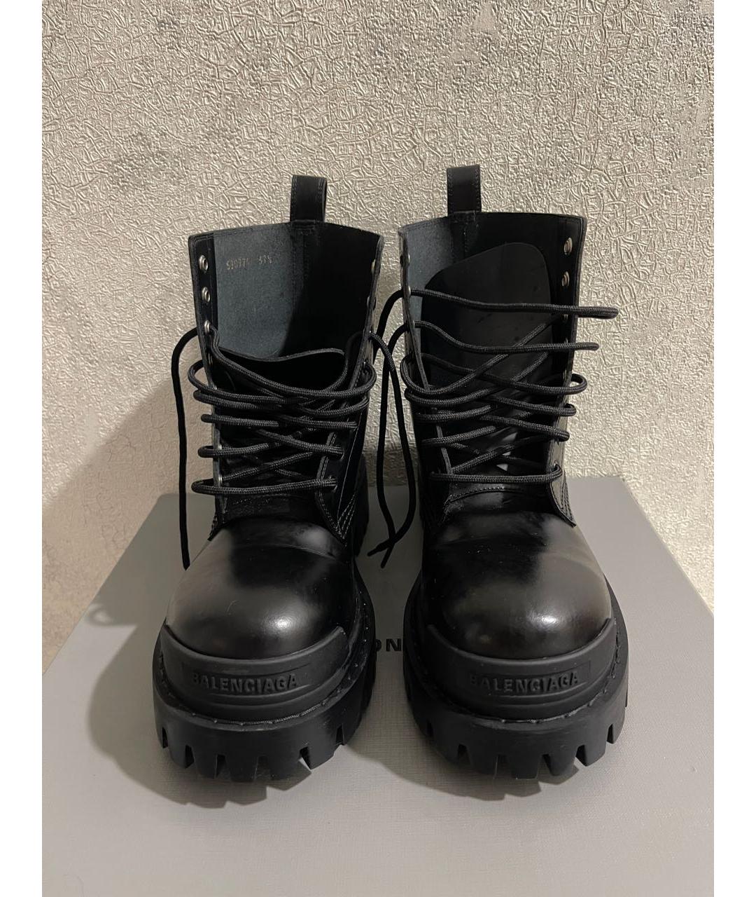 BALENCIAGA Черные кожаные ботинки, фото 2