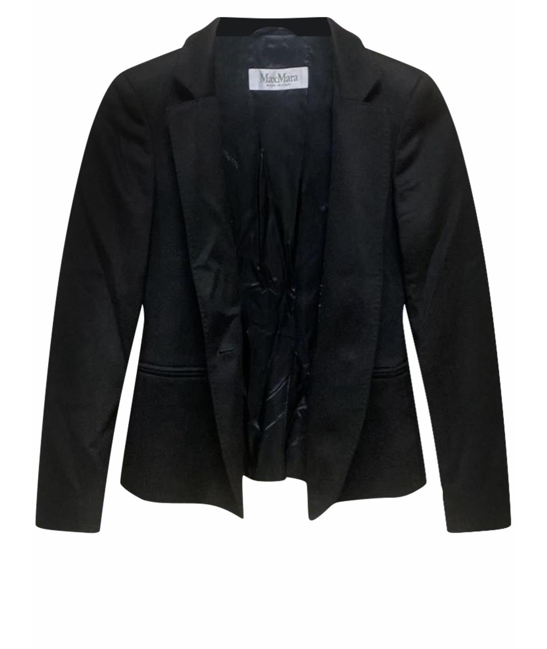 MAX MARA Черный шерстяной жакет/пиджак, фото 1
