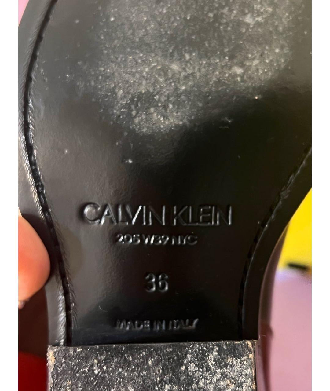 CALVIN KLEIN 205W39NYC Черные кожаные полусапоги, фото 8