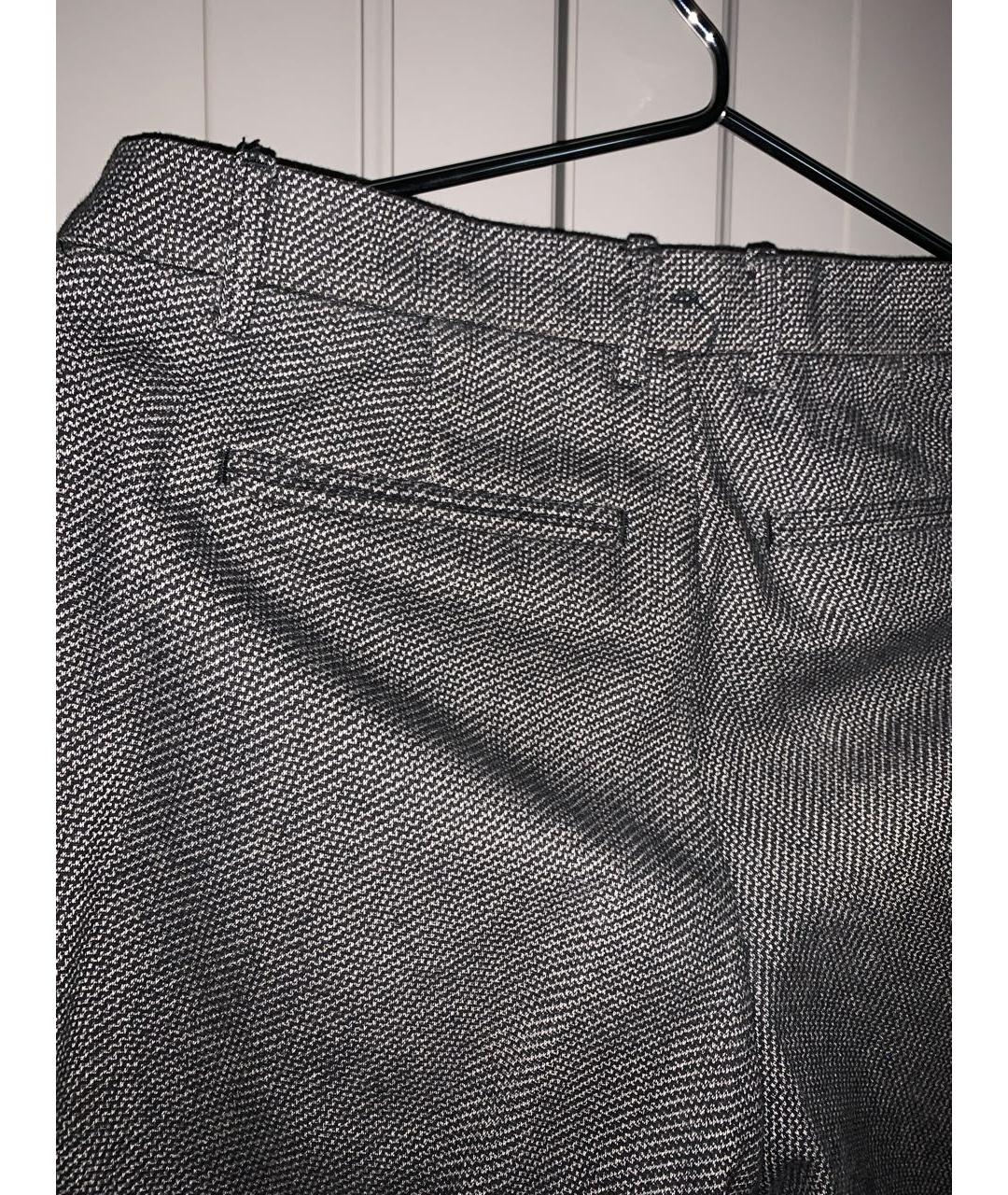 TRUSSARDI Серые хлопковые повседневные брюки, фото 4