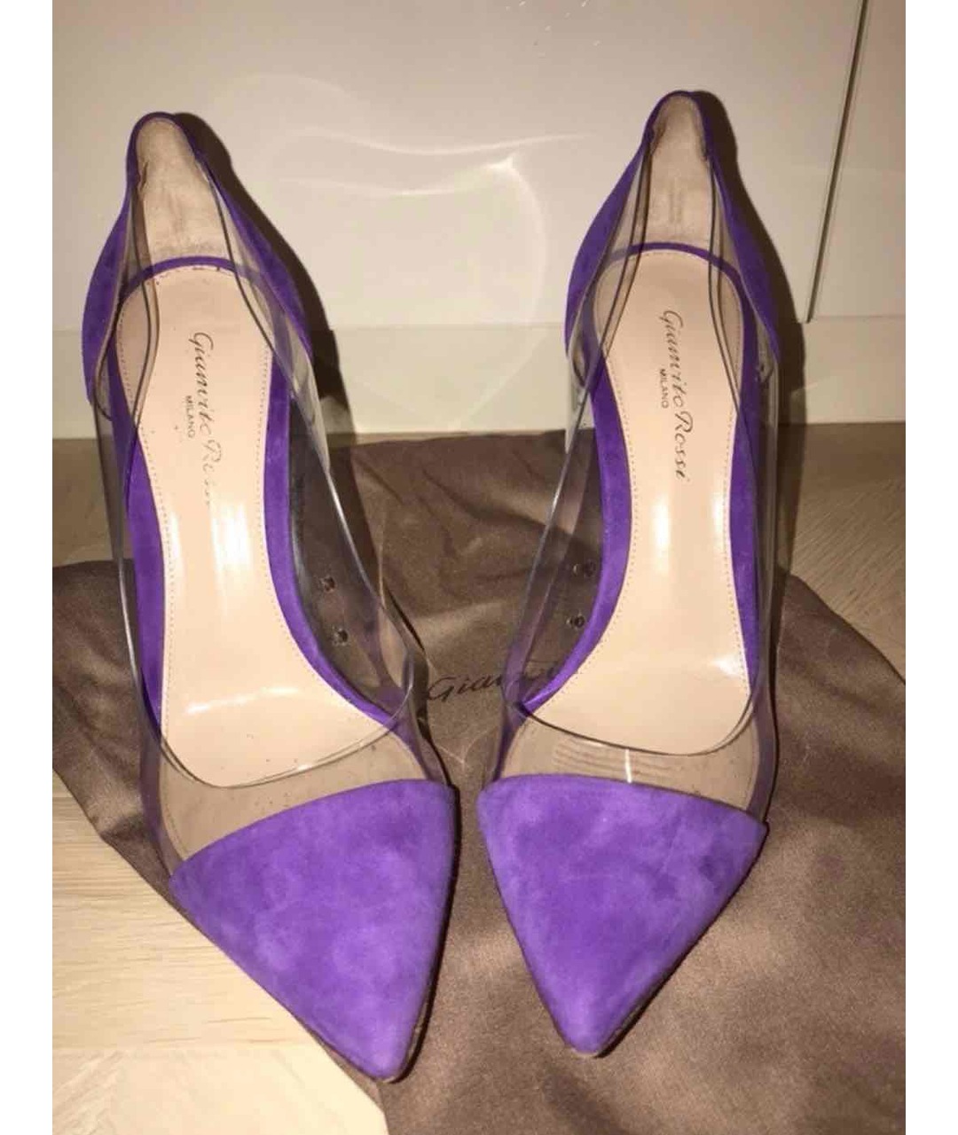 GIANVITO ROSSI Фиолетовые замшевые туфли, фото 2