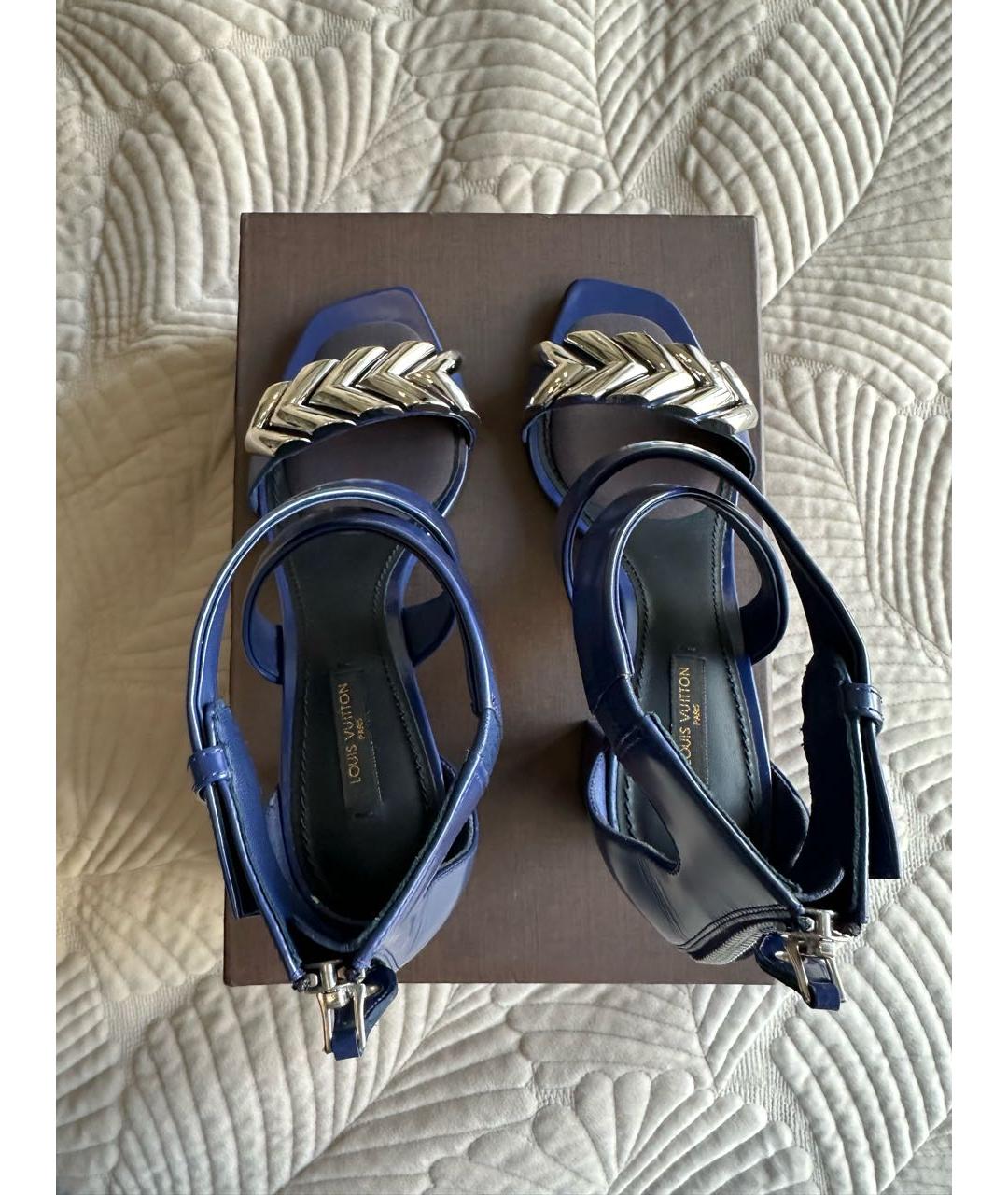LOUIS VUITTON PRE-OWNED Синие кожаные туфли, фото 3