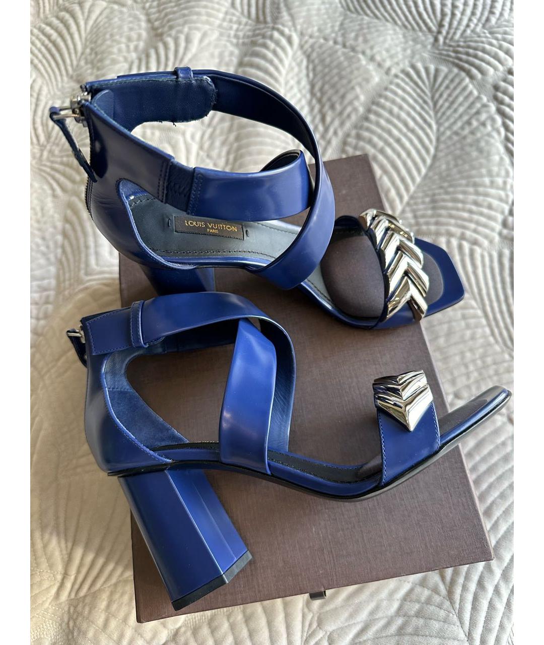 LOUIS VUITTON PRE-OWNED Синие кожаные туфли, фото 5