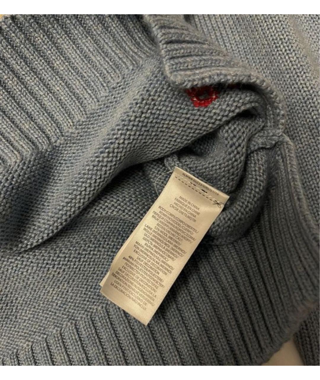 POLO RALPH LAUREN Голубой шерстяной джемпер / свитер, фото 2