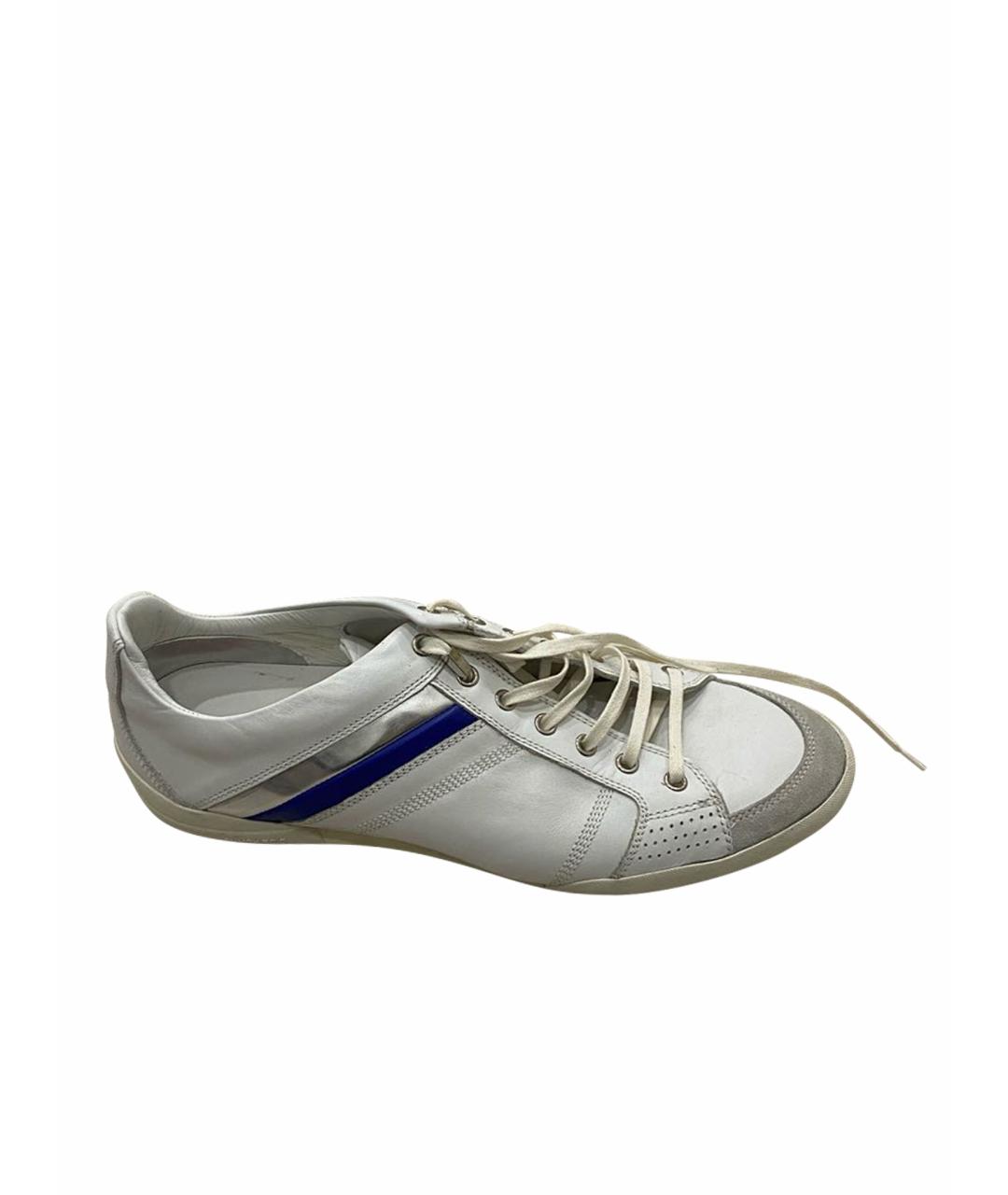 DIOR HOMME Белые кожаные низкие кроссовки / кеды, фото 1