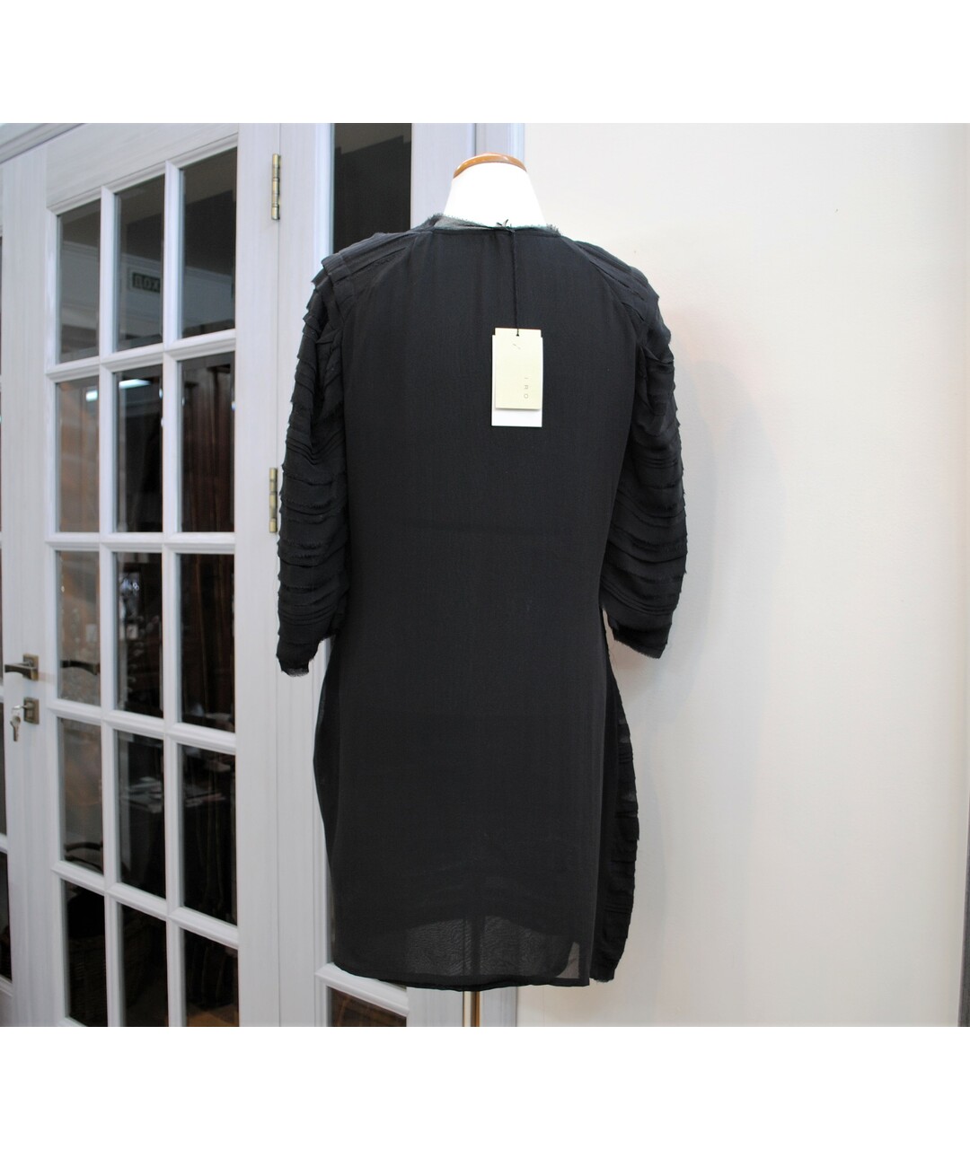 IRO Черное шелковое повседневное платье, фото 2