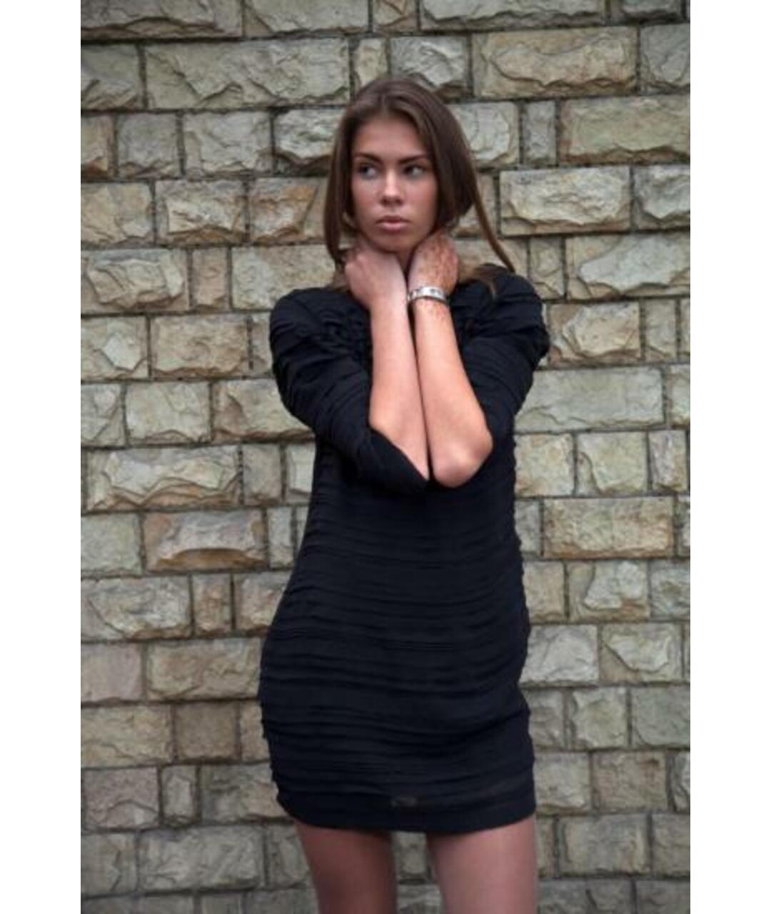 IRO Черное шелковое повседневное платье, фото 7