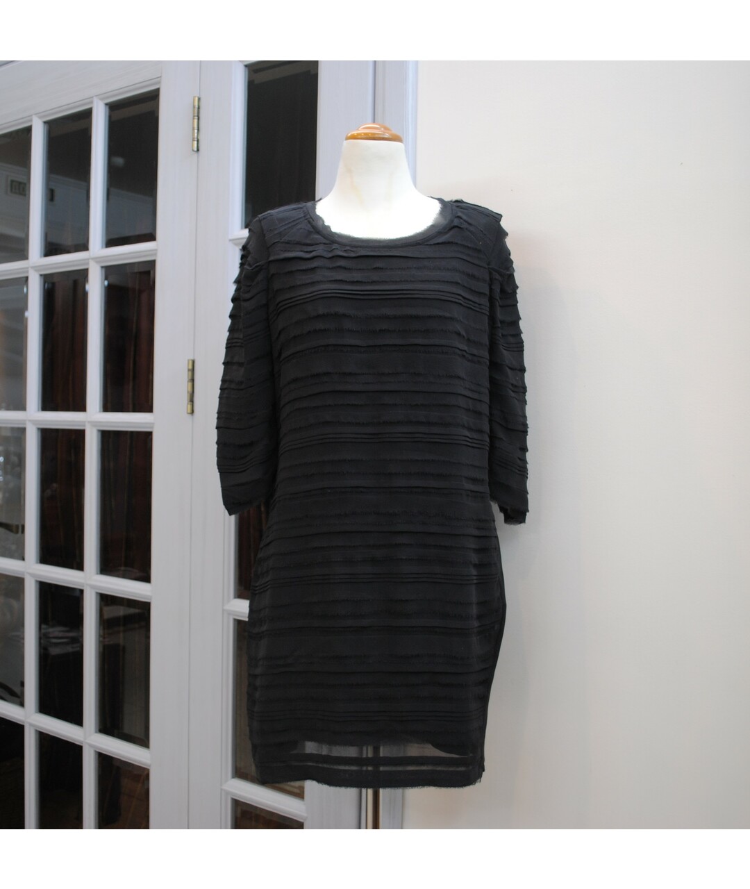 IRO Черное шелковое повседневное платье, фото 8