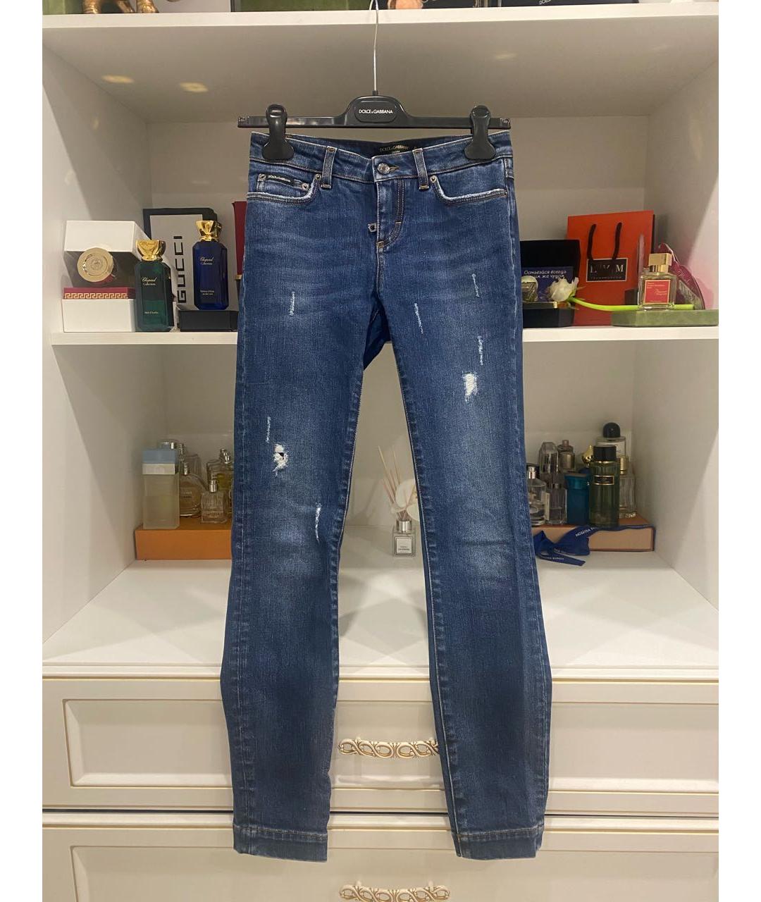 DOLCE&GABBANA Синие джинсы слим, фото 9