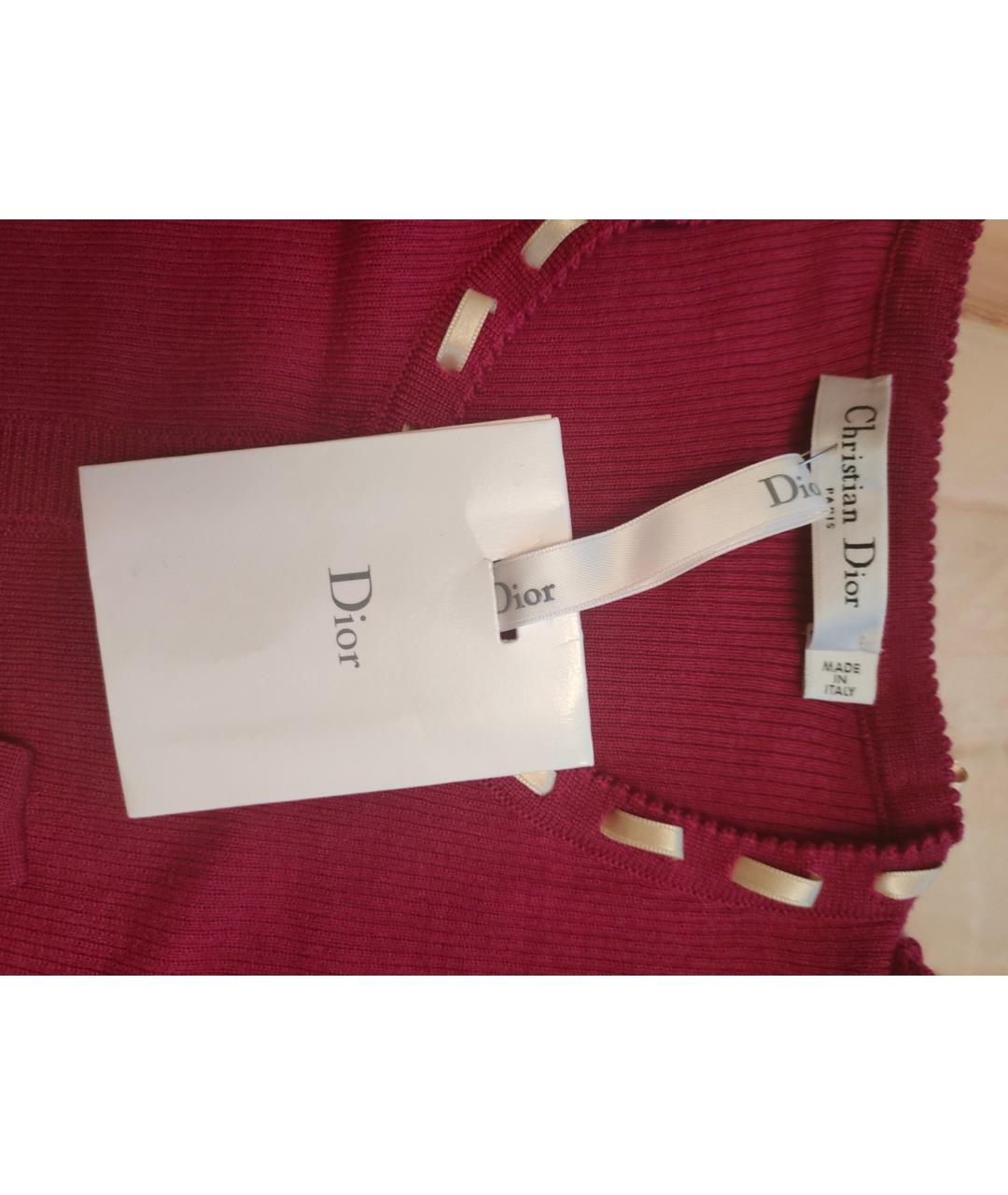 CHRISTIAN DIOR Фуксия вискозное повседневное платье, фото 3