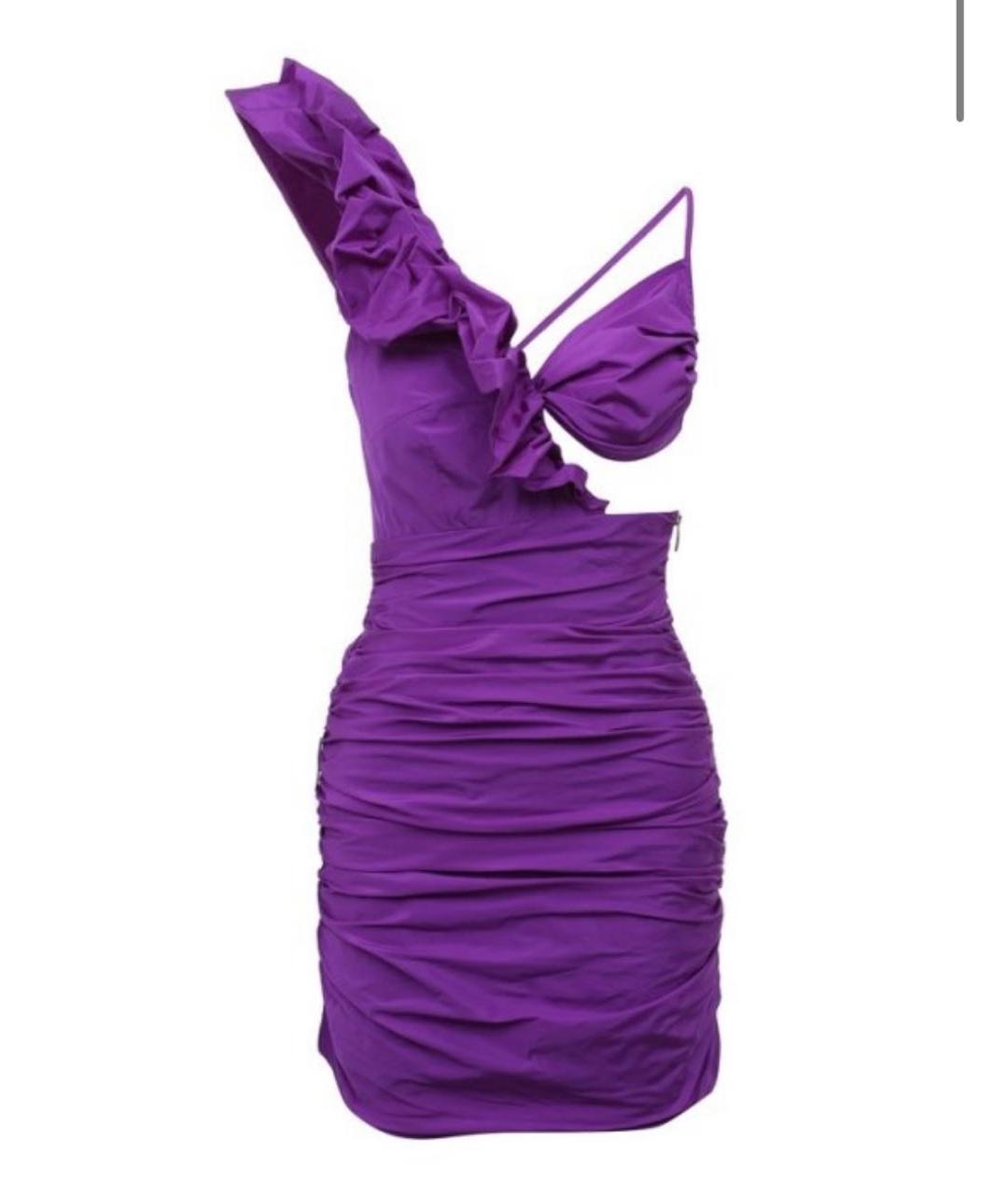 KALMANOVICH Фиолетовое полиэстеровое коктейльное платье, фото 7