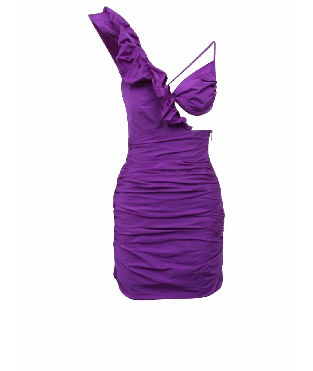KALMANOVICH Фиолетовое полиэстеровое коктейльное платье, фото 1