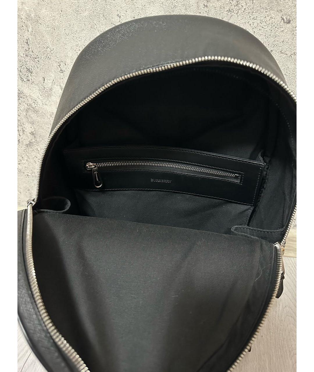 BURBERRY Черный кожаный рюкзак, фото 4