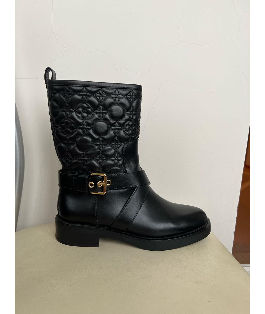 LOUIS VUITTON Черные кожаные сапоги, фото 8