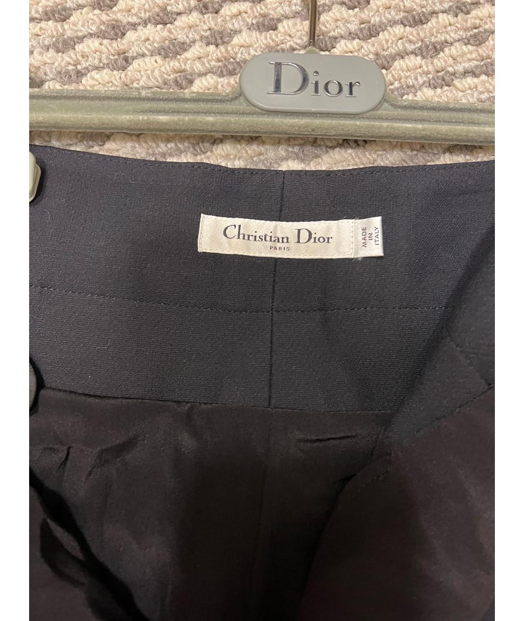 CHRISTIAN DIOR PRE-OWNED Черные шерстяные брюки широкие, фото 3