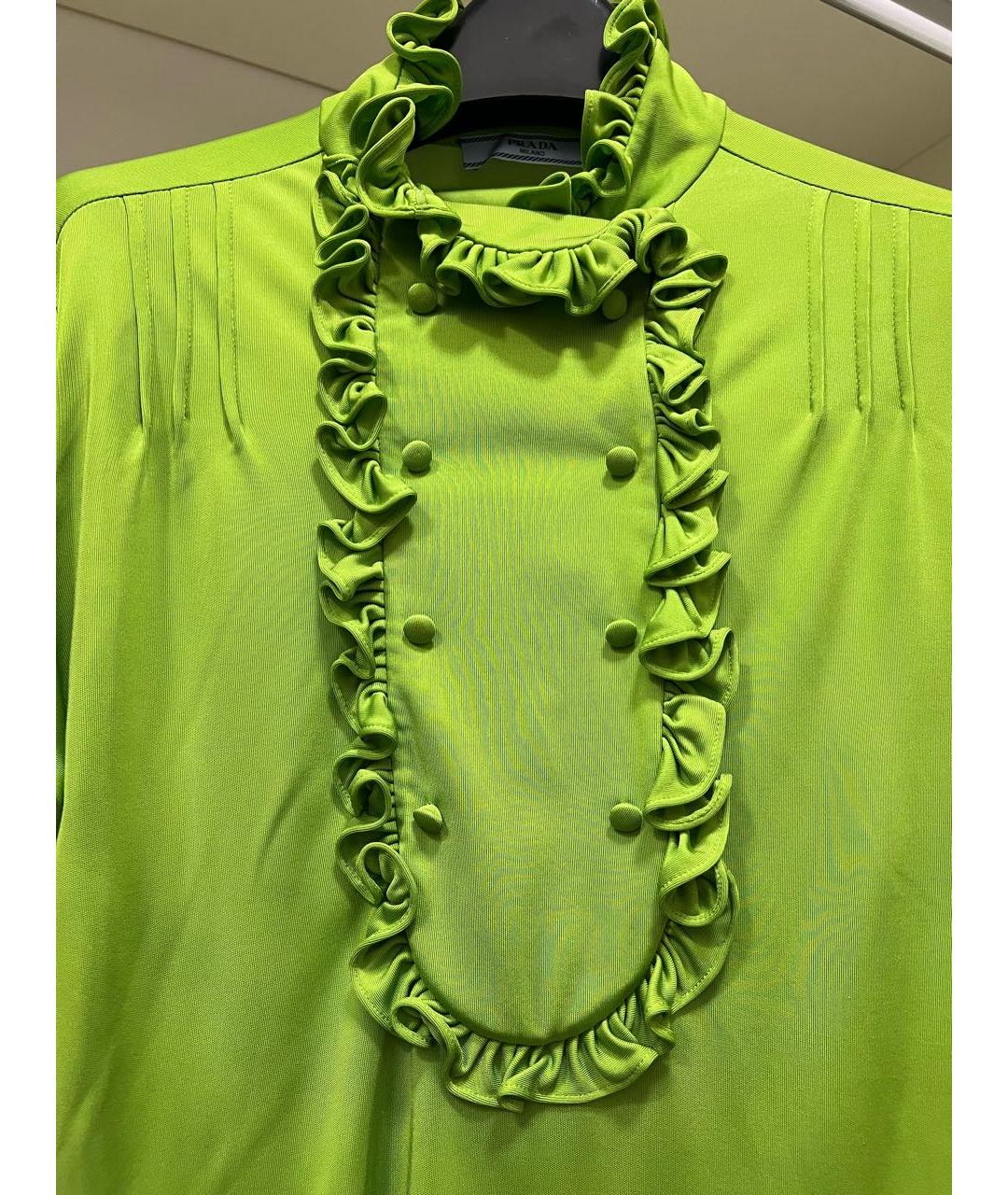 PRADA Зеленая ацетатная блузы, фото 3