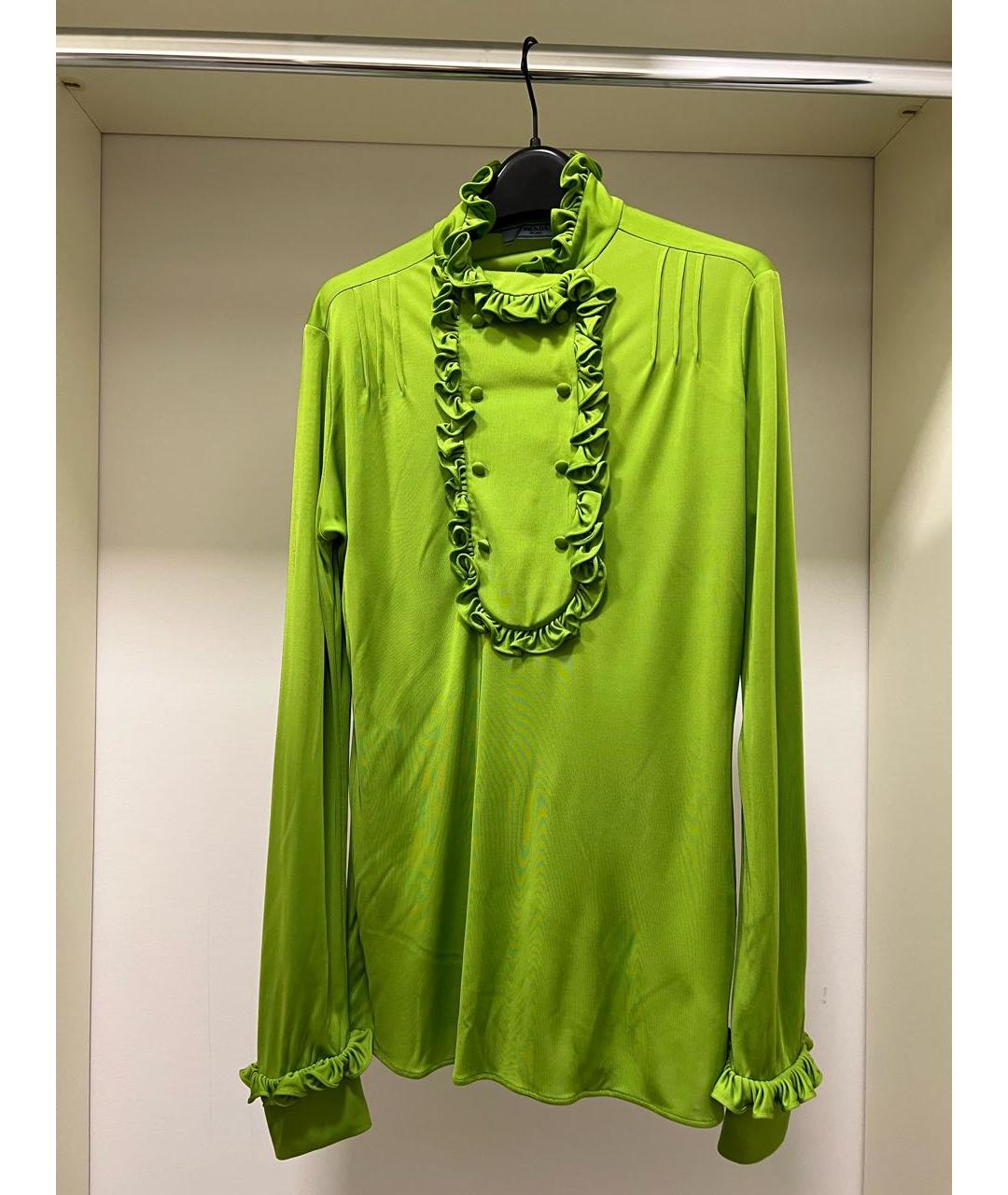 PRADA Зеленая ацетатная блузы, фото 6