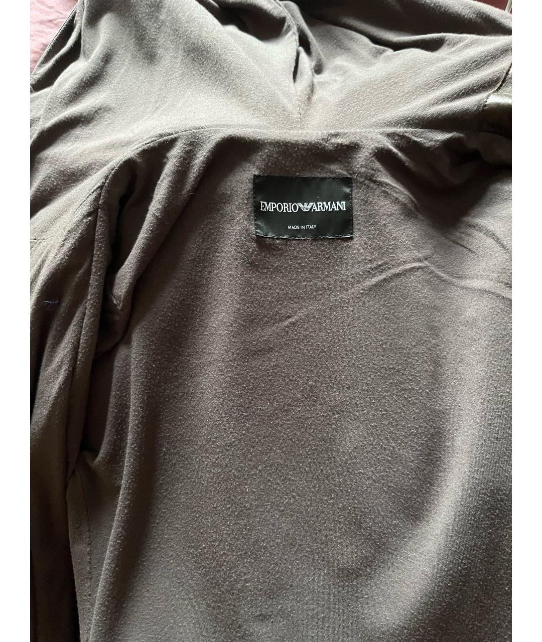 EMPORIO ARMANI Коричневая кожаная куртка, фото 6