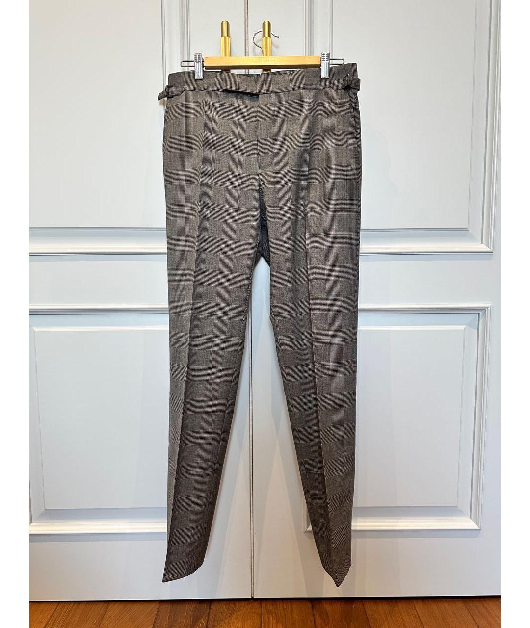 TOM FORD Серые шерстяные классические брюки, фото 2