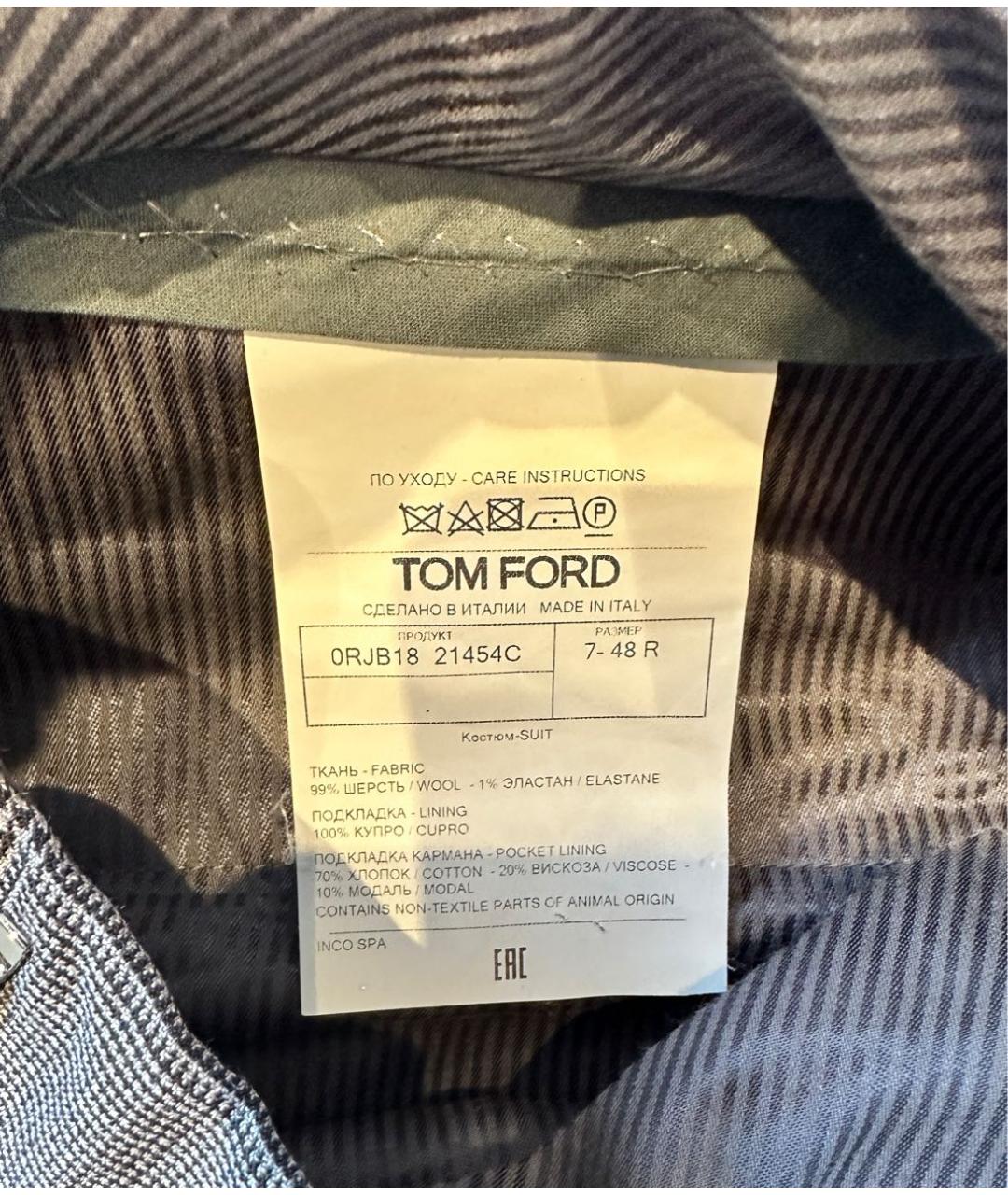 TOM FORD Серые шерстяные классические брюки, фото 6