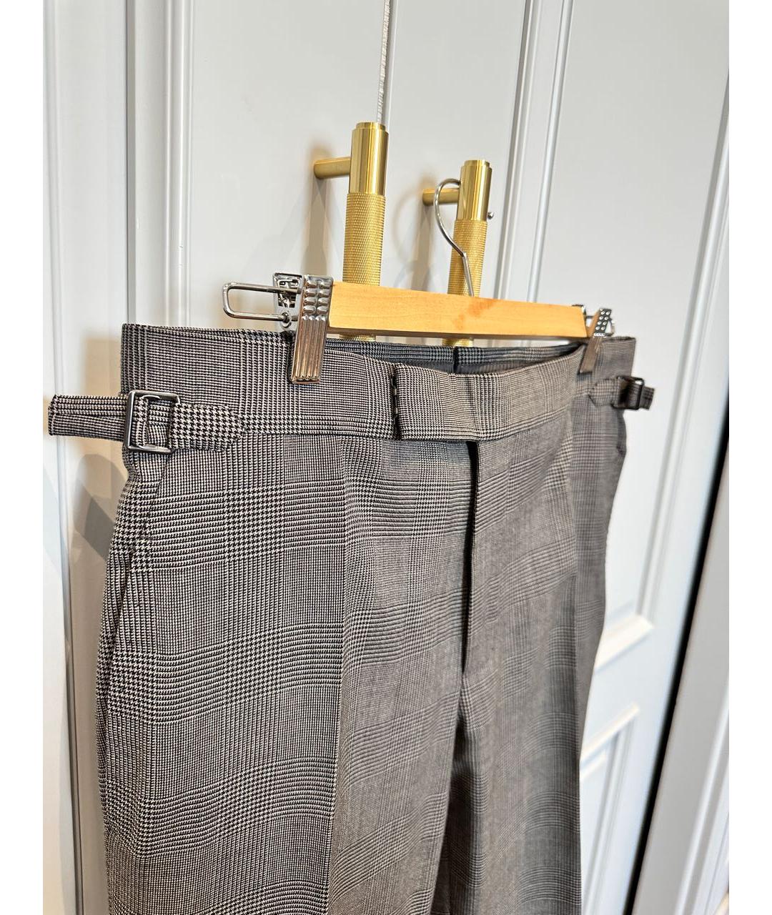 TOM FORD Серые шерстяные классические брюки, фото 3