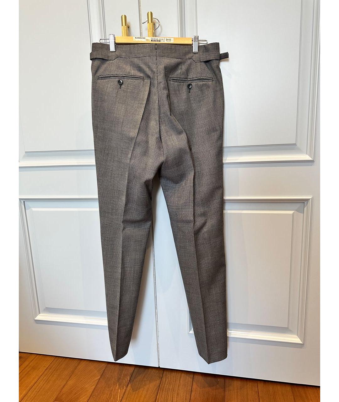 TOM FORD Серые шерстяные классические брюки, фото 4