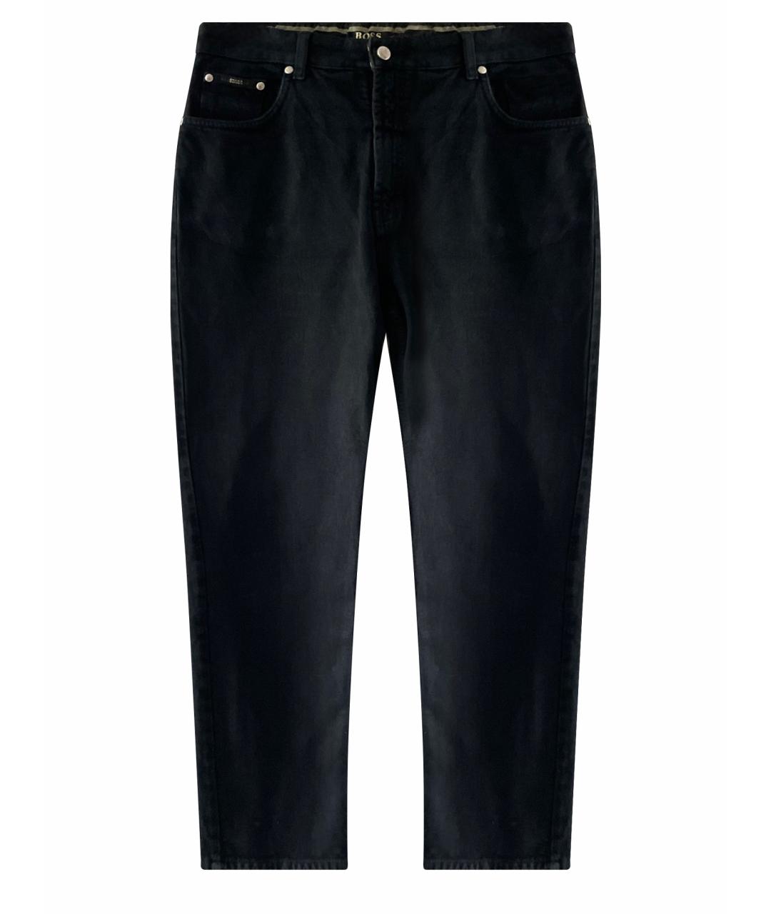 HUGO BOSS Черные хлопковые прямые джинсы, фото 1