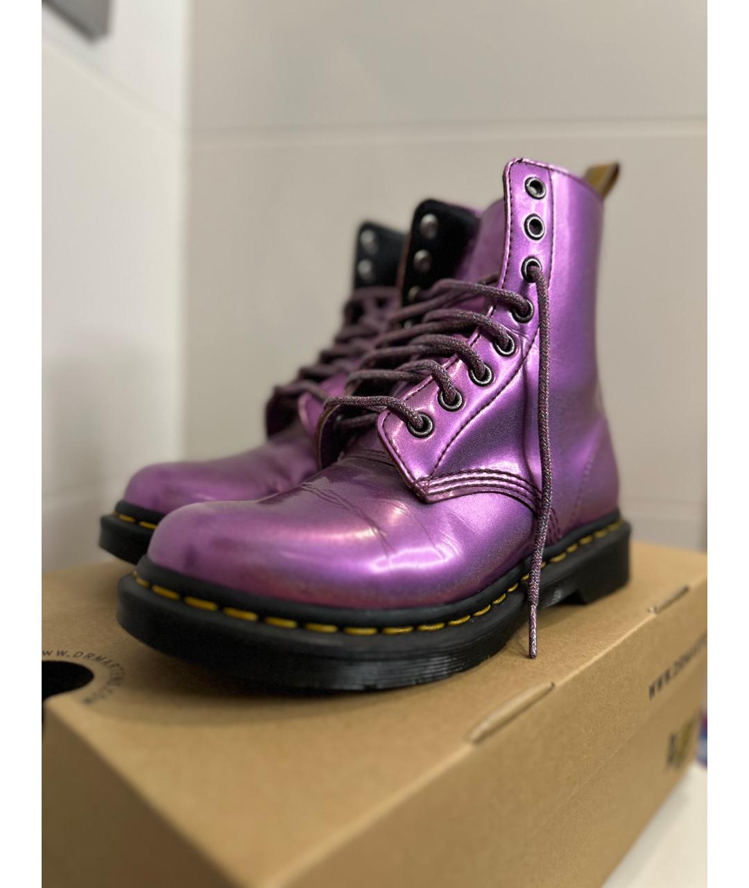 DR. MARTENS Розовые ботинки из искусственной кожи, фото 2