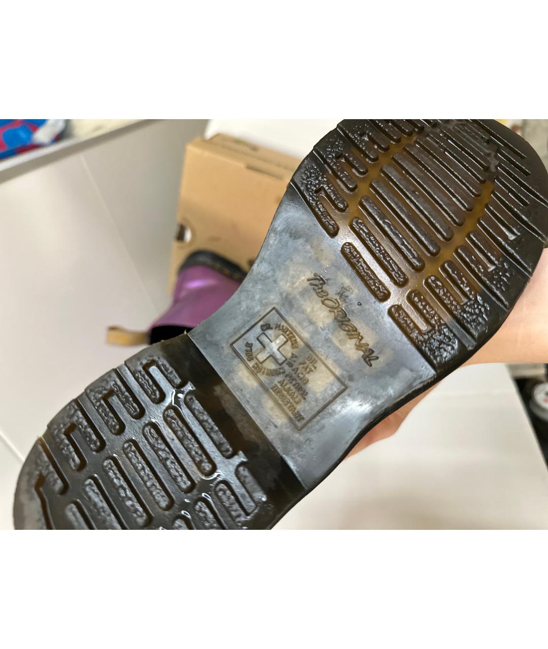 DR. MARTENS Розовые ботинки из искусственной кожи, фото 6