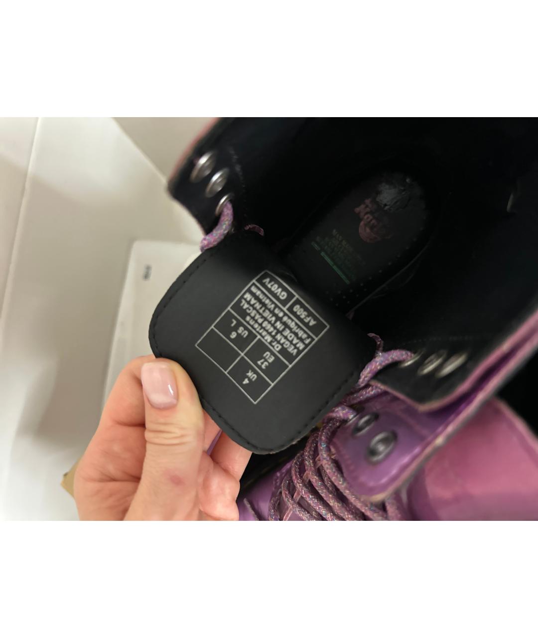 DR. MARTENS Розовые ботинки из искусственной кожи, фото 5