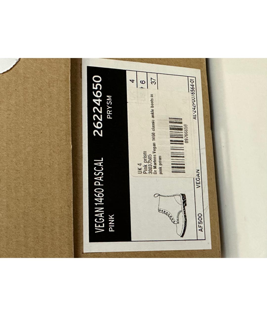 DR. MARTENS Розовые ботинки из искусственной кожи, фото 4