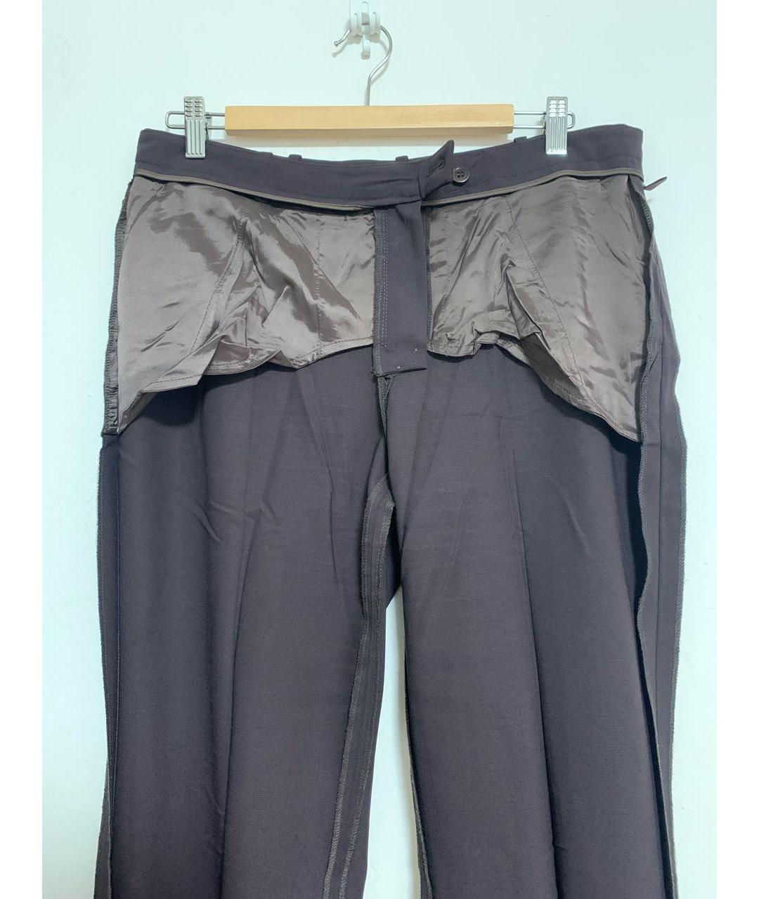 VERSACE Коричневые шерстяные брюки широкие, фото 4