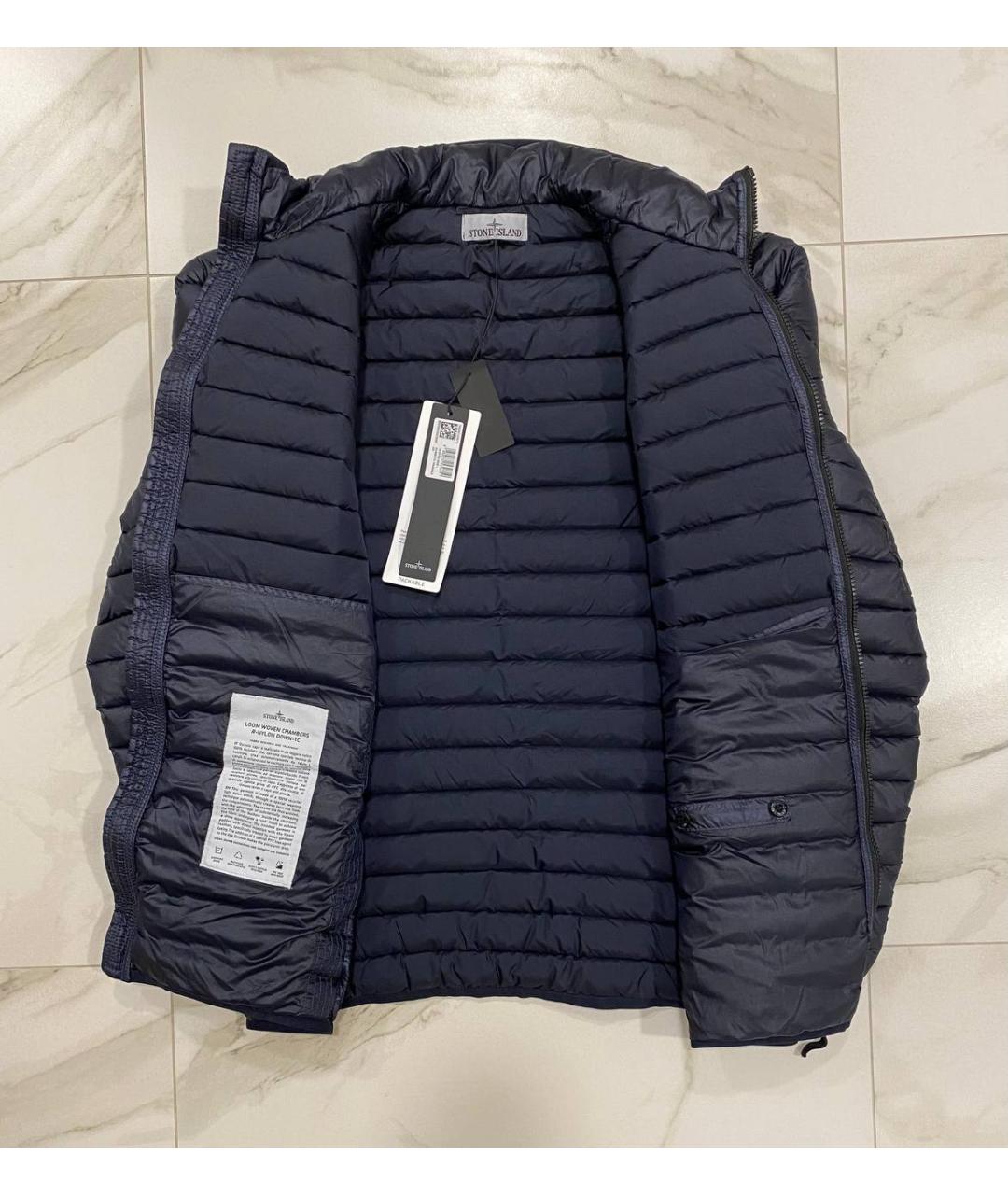 STONE ISLAND Темно-синий пуховик, фото 3