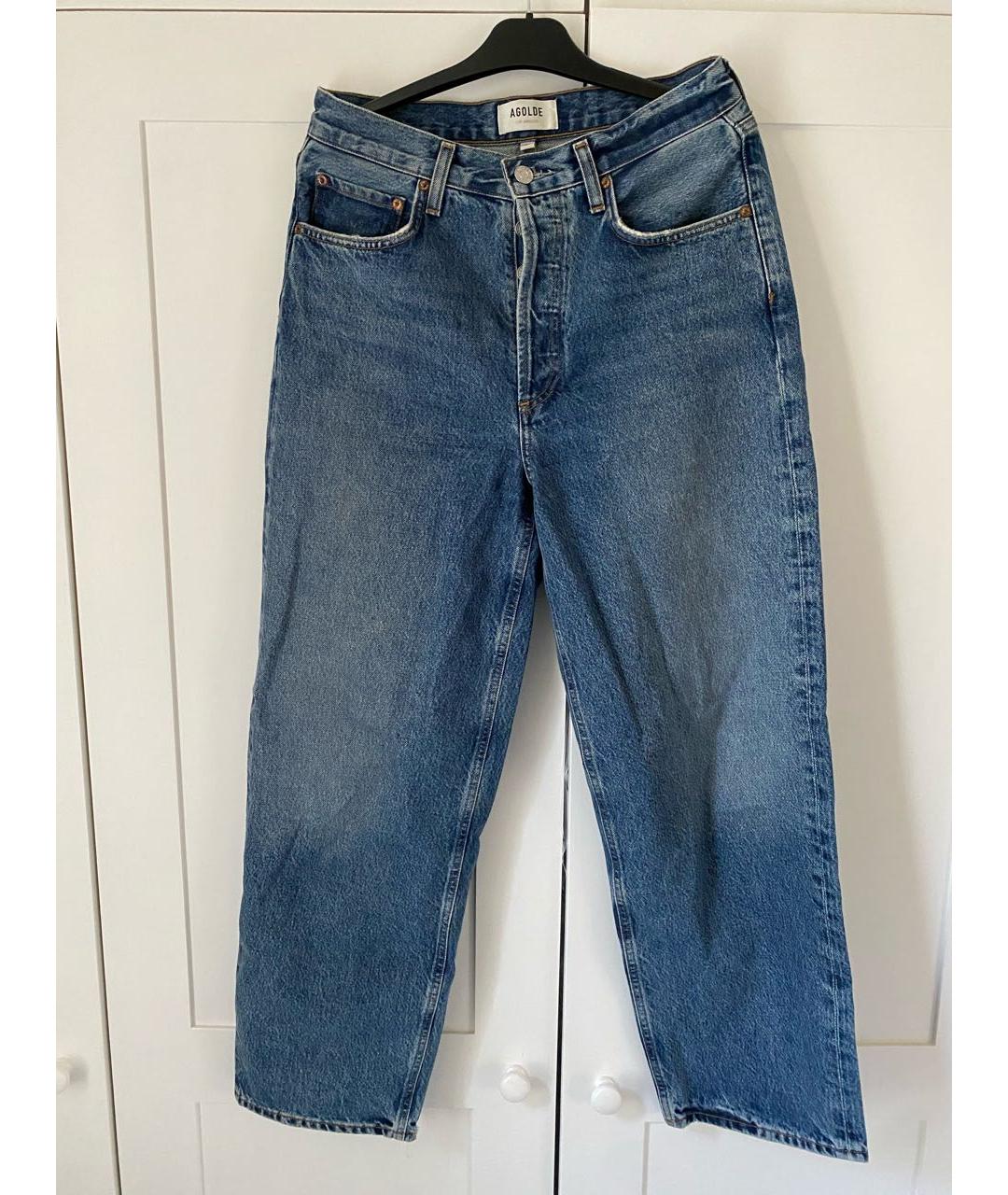 AGOLDE Темно-синие хлопковые прямые джинсы, фото 4
